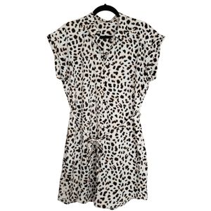 Express Animal Print Button Down Dress